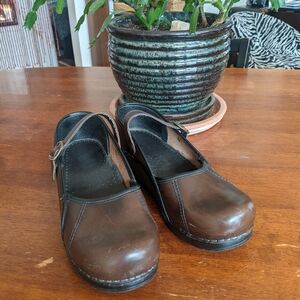 Sanita Brown Mary Jane Clogs